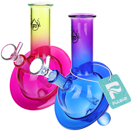 Pulsar Rings of Uranus 6.5 inch glass bong 2 pack with planet and rings base in borosilicate glass