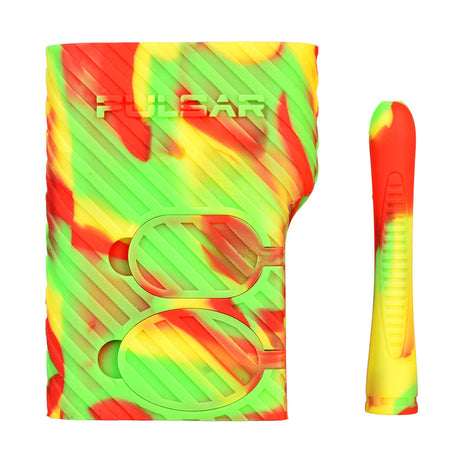 Pulsar RIP Series Ringer 3-in-1 Silicone Dugout Kit in Rasta colors with Chillum