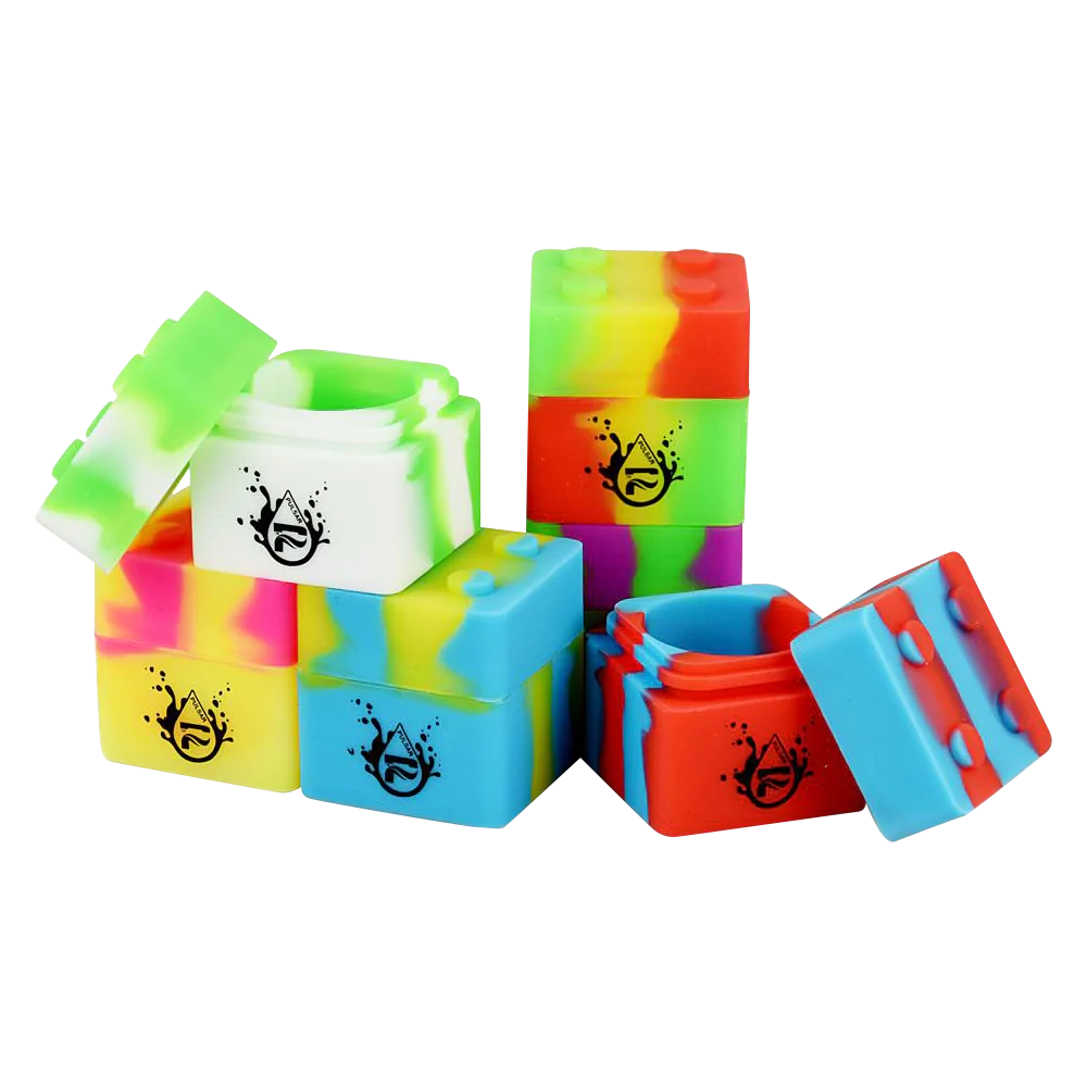 Assorted Pulsar RIP Series Silicone Dab Containers, 9mL, 25pc set in vibrant colors