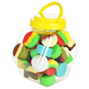 Bulk 55 pack of Pulsar RIP Silicone Containers in assorted colors for concentrates