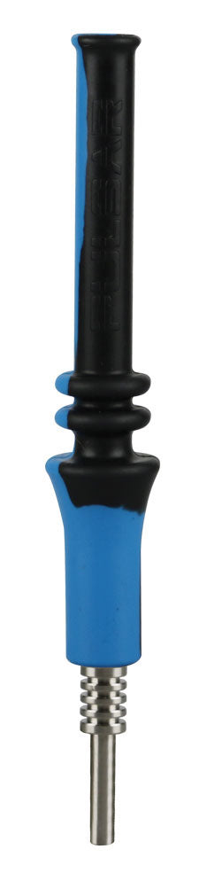 Pulsar RIP Silicone Vapor Straw with blue and black swirl design, titanium tip, portable 6.25" length
