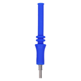 Platinum-cured blue silicone straw from Pulsar for concentrates, 6.25 inches, with a titanium dab tip