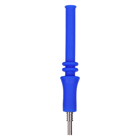 Platinum-cured blue silicone straw from Pulsar for concentrates, 6.25 inches, with a titanium dab tip