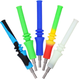 Blue unbreakable silicone dab straw from the Pulsar RIP Series, platinum-cured and BPA-free