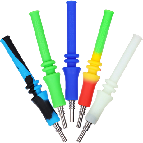 Blue unbreakable silicone dab straw from the Pulsar RIP Series, platinum-cured and BPA-free