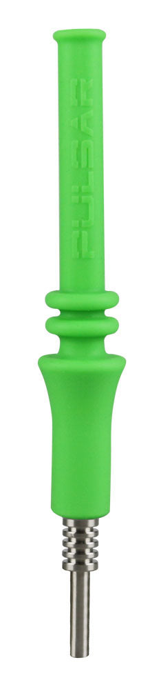 Pulsar RIP Silicone Vapor Straw in Green, Portable 6.25" Dab Straw with Titanium Tip, Front View