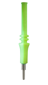 Pulsar RIP Silicone Vapor Straw in Green Yellow Glow, Portable 6.25" Size, Front View