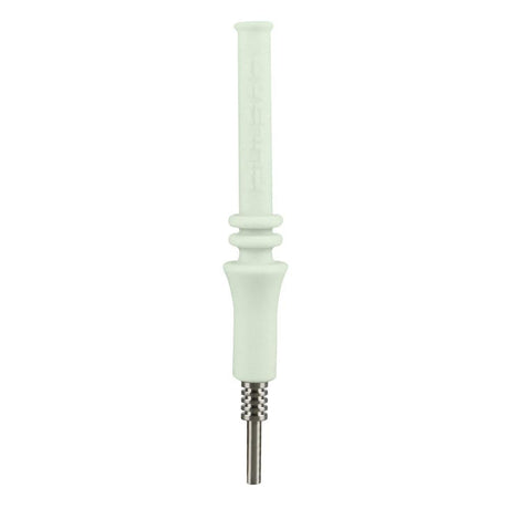 Pulsar RIP Silicone Dab Straw in Green Yellow Glow, Titanium Tip, Portable 6.25" - Front View