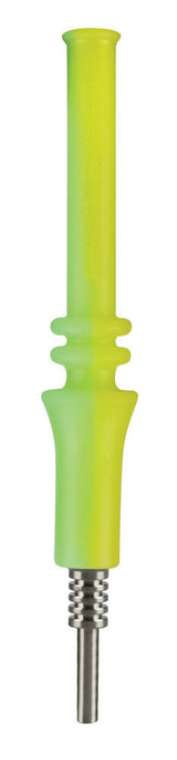 Pulsar RIP Silicone Vapor Straw in Green Yellow Glow, Portable 6.25" Size, Titanium Tip