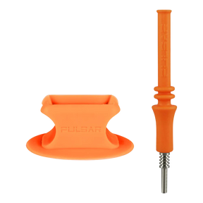 Pulsar RIP orange silicone vapor straw with titanium tip and stand, ideal for concentrates