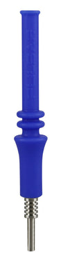 Pulsar RIP Vapor Straw in Blue, 6.25" Silicone & Titanium Dab Straw, Portable Design