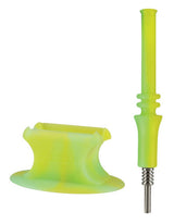 Pulsar RIP Vapor Straw with Titanium Tip and Silicone Stand in Green, Front View
