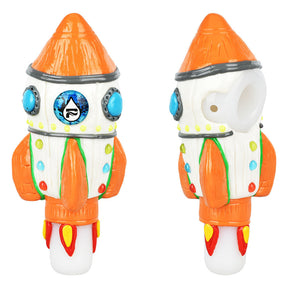 Pulsar Rocketship Hand Pipe - Borosilicate Glass - Dual Side View