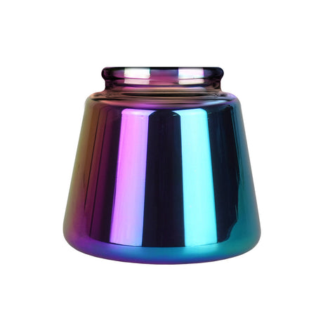 Pulsar RöK Base Jar in Full Spectrum Rainbow colors, heavy wall glass, front view