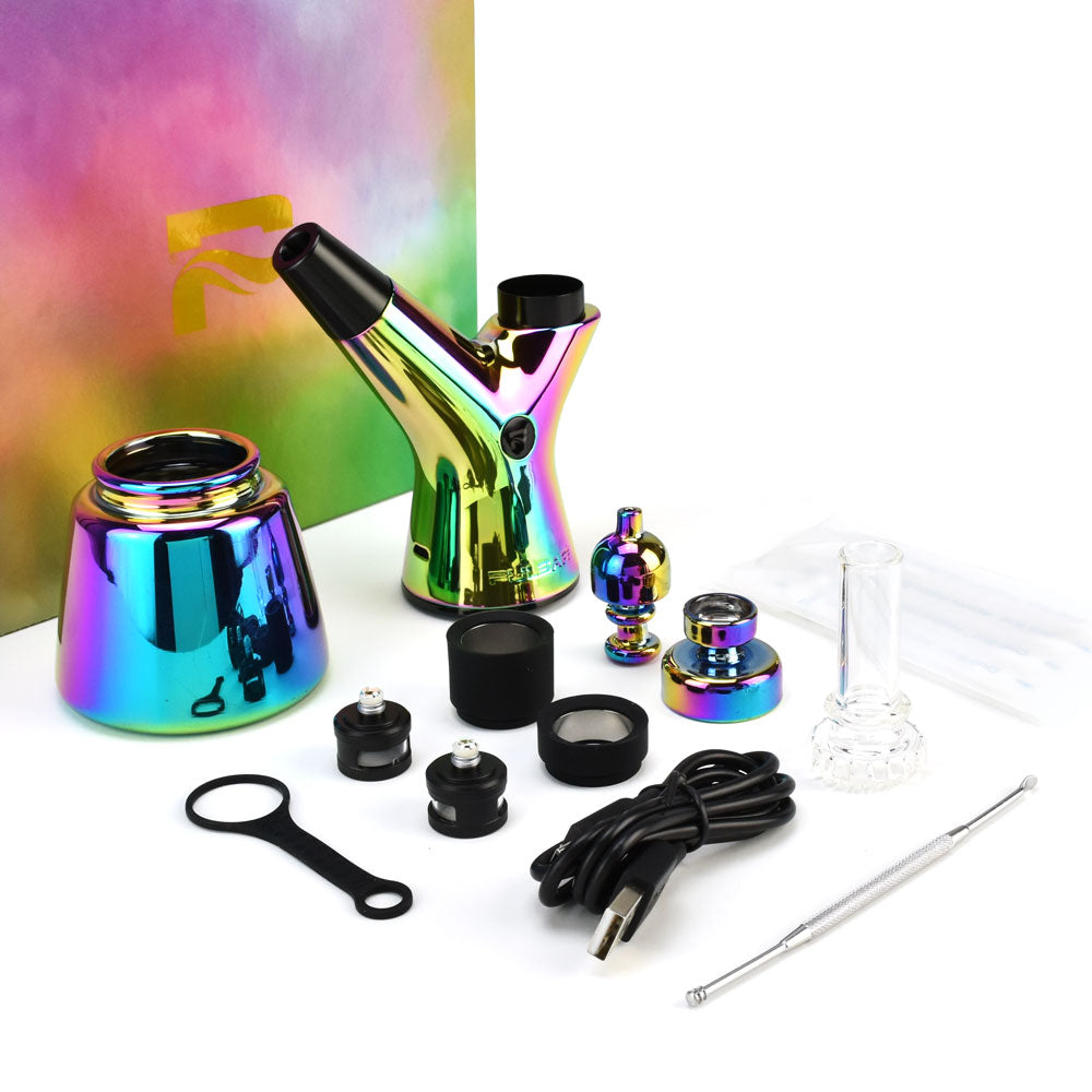 Pulsar RöK Electric Dab Rig Full Spectrum with accessories on colorful background