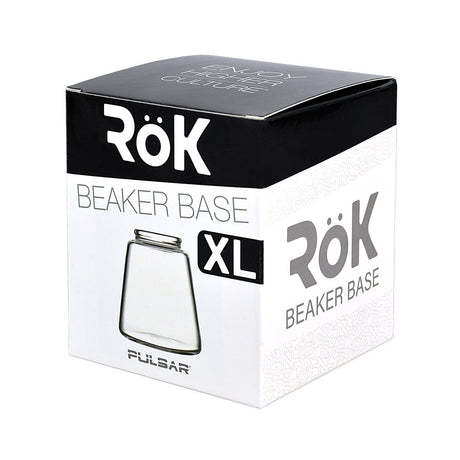 Pulsar RöK XL Glass Beaker Base Jar packaging, clear variant, durable borosilicate glass