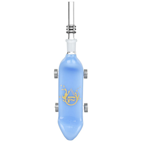Pulsar Skateboard Dab Straw with Quartz Tip and Dish, Black Color, Front View