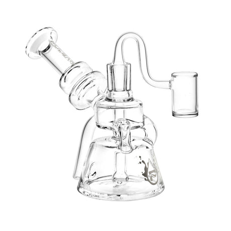 Pulsar 6" Clear Scientific Recycler Dab Rig with 14mm Female Joint and Banger, Front View