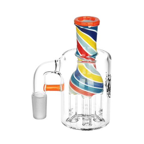 Pulsar Serene Pillars Ash Catcher, 14mm female joint, 45-degree angle, with colorful tree percolator