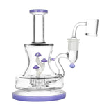 Pulsar Shadow Lurking Shrooms Dab Rig, 7.25" tall, 14mm joint, with banger, front view