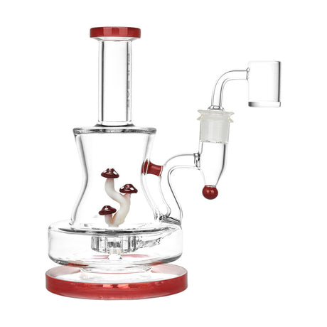 Pulsar Shadow Lurking Shrooms Dab Rig, 7.25" with 14mm Female Joint, Side View on White