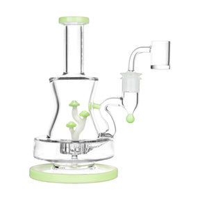 Pulsar Shadow Lurking Shrooms Dab Rig with Banger, 7.25" Tall, 14mm F Joint, Front View