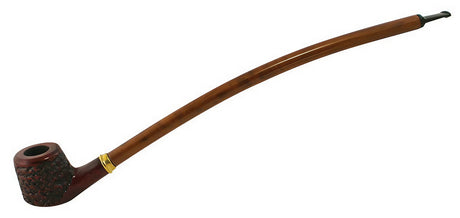 Pulsar Shire Pipes 15" Curved Cherry Wood Tobacco Pipe with Engraved Design
