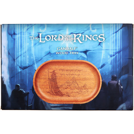 Pulsar Shire x LoTR mahogany tray in the Gimli design with engraved helmet and axes artwork