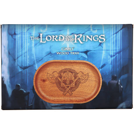 Pulsar Lord of the Rings wood tray with curved sidewalls and polished finish, mahogany material