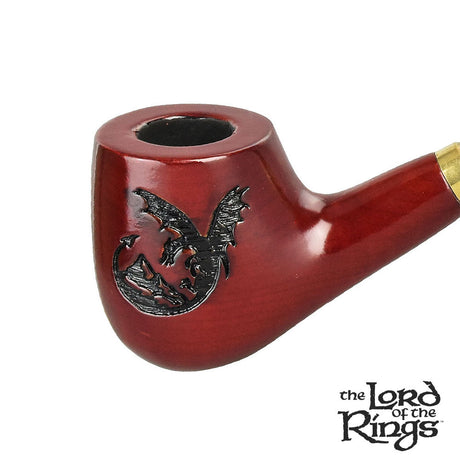 Pulsar Shire Pipes SMAUG™ Wooden Smoking Pipe with Carved Dragon - Side View