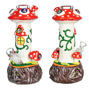 Pulsar Shroom House Beaker Water Pipe, 10.25" height, UV Reactive, Borosilicate Glass, Front View