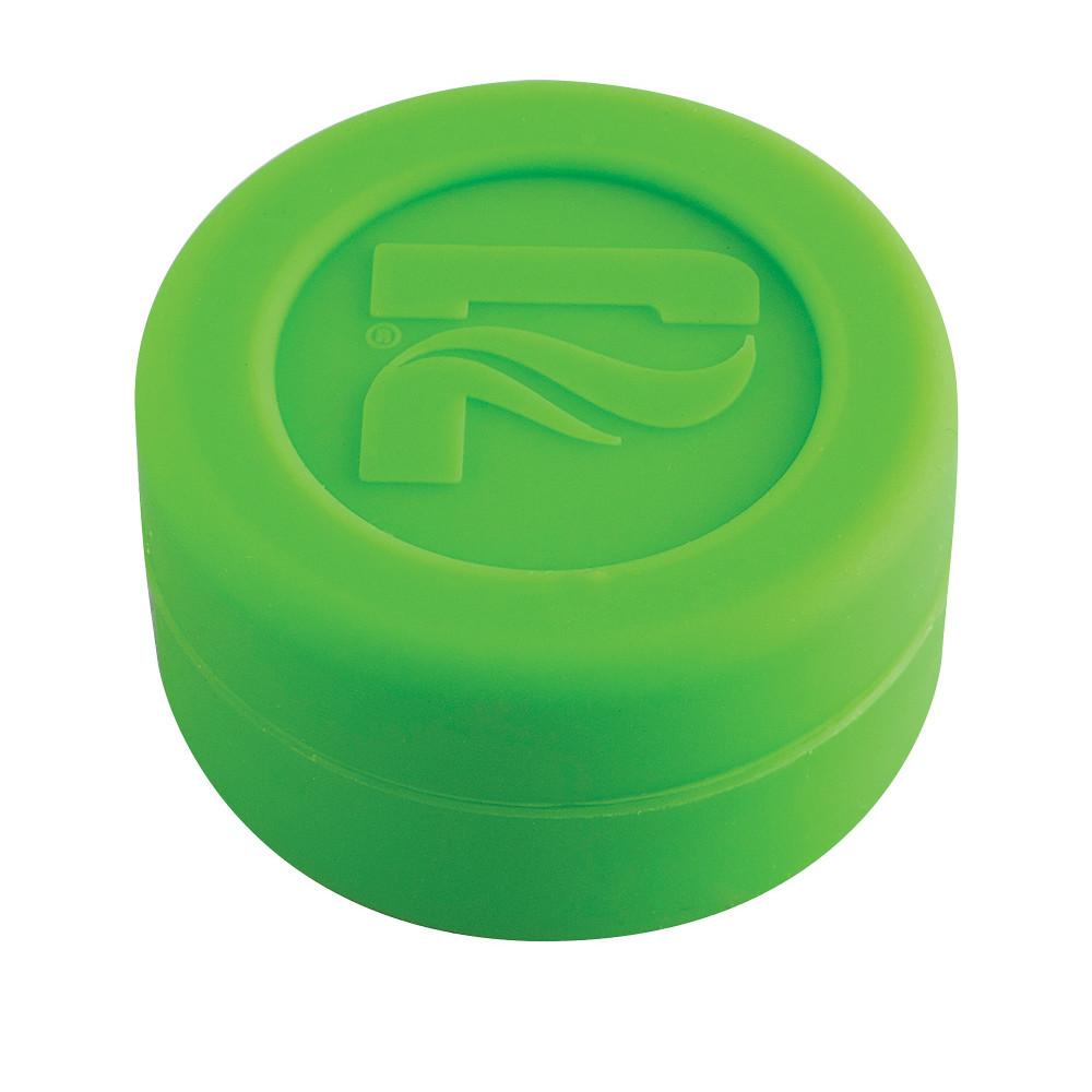 Pulsar Silicone Dab Container in Green, 7mL Capacity, 38mm Diameter - Top View
