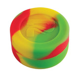 Pulsar Silicone Dab Container in Rasta colors, 7 mL capacity, 38mm diameter - Top View