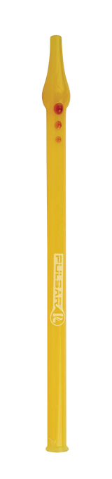 Pulsar Simple Glass Vapor Straw, 10" Borosilicate, Portable Design, Yellow, Front View