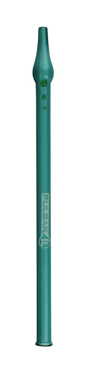 Pulsar Simple Glass Vapor Straw in Teal, Borosilicate, Portable 10" Dab Straw - Front View
