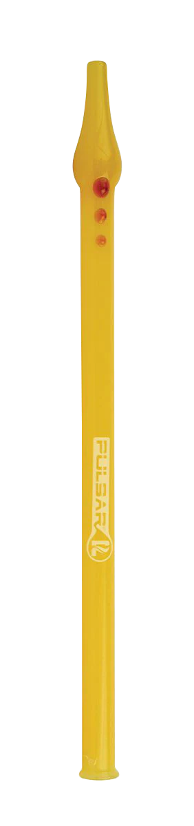 Pulsar Simple Glass Vapor Straw in yellow, front view, portable 10" dab straw for concentrates