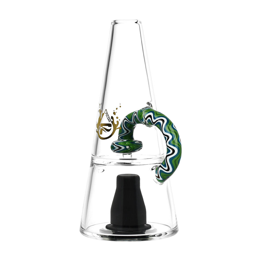 Pulsar Sipper Bubbler Cup in Borosilicate Glass with Wig Wag Showerhead Design, Front View