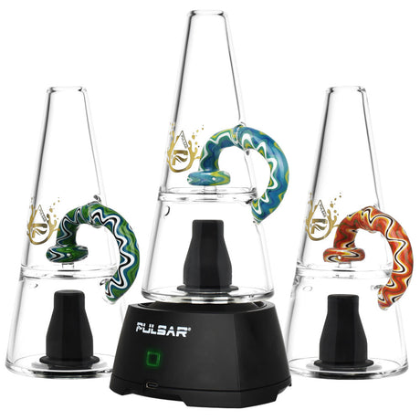 Pulsar Sipper Bubbler Cup trio in assorted colors with wig wag showerhead design