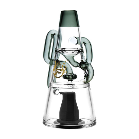 Pulsar Sipper Bubbler Recycler Cup in Smoke variant, Borosilicate Glass, front view on white background