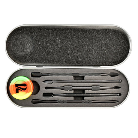 Pulsar Six Piece Dabber Tool Set in Matte Black Hard Case, Top View