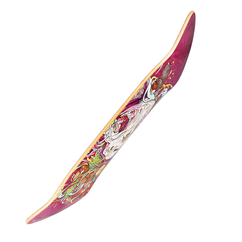 Pulsar SK8 Deck, 32.5" x 8.5", MrOw design, vibrant colors, side view on white background