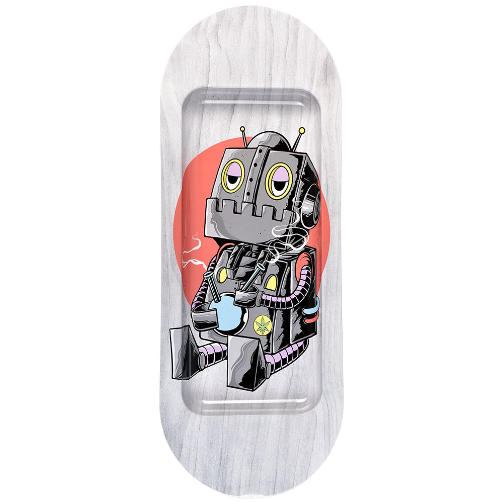 Pulsar SK8Tray Metal Rolling Tray with DopeBot Design, Large Size, Top View