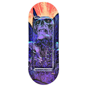 Pulsar SK8Tray Metal Rolling Tray - Great Awakening design with vibrant psychedelic art, top view