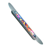 Pulsar SK8Tray Metal Rolling Tray - Trippin with vibrant psychedelic design, angled view