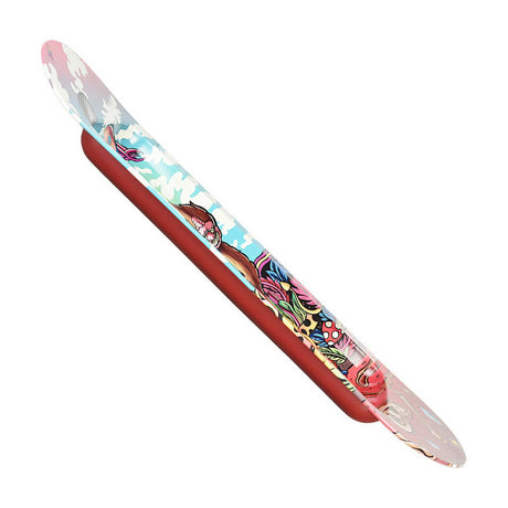 Pulsar SK8Tray Metal Rolling Tray with Yeti McShreddy design, 7.25"x19.75", vibrant angled view