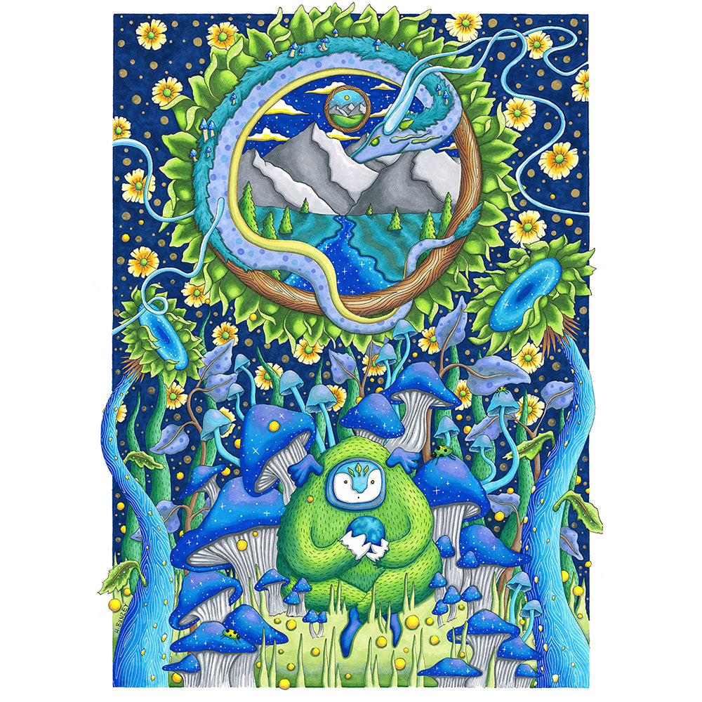 Pulsar SK8Tray Rolling Tray with vibrant psychedelic artwork, durable metal, easy to clean