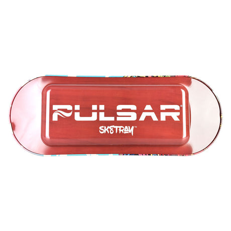 Pulsar SK8Tray Metal Rolling Tray with 3D Yeti McShreddy Lid, Large Size, Top View