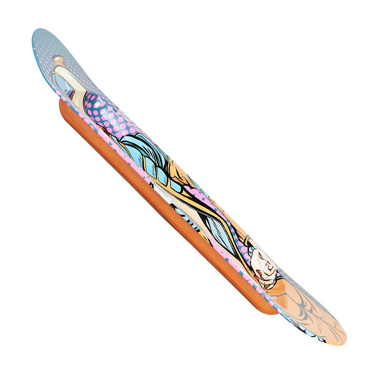 Pulsar SK8Tray Metal Rolling Tray with Vibrant 3D Zero-G Strip Design, 7.25"x19.75", Angled View