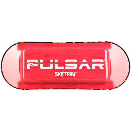 Pulsar SK8Tray Rolling Tray with 3D Dragon Lid, Large Metal, Top View