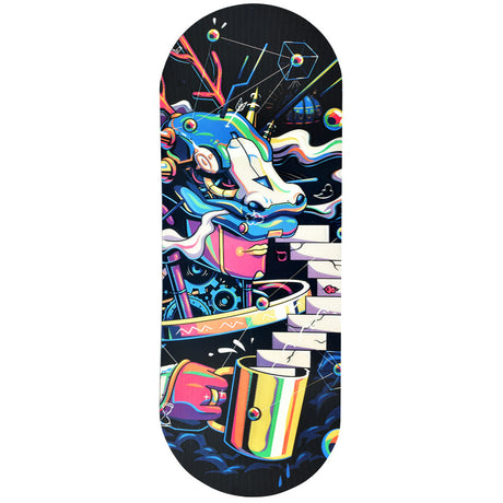 Pulsar SK8Tray Rolling Tray with 3D Dragon Coffee Break Design, Large Metal Tray, Front View